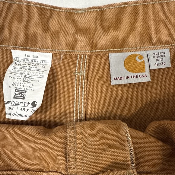 PANTS DOUBLE KNEE Carhartt BO1 BRN Duck 48/30 USA UNION MADE - Picture 3 of 10
